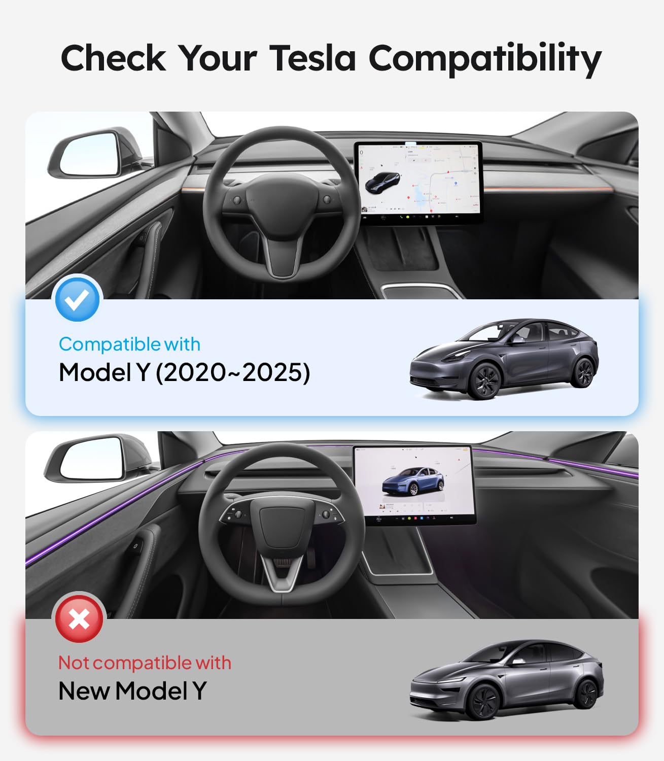 Wigoo 2025 Upgrade Tesla Model Y Sunshade Roof [Never Sag, Nano Ice-Crystal Coatings] 3-Gen Heat Insulation Glass Roof Sun Shade, Accessories for Tesla Model Y 2020~2025, Tesla Interior Gray