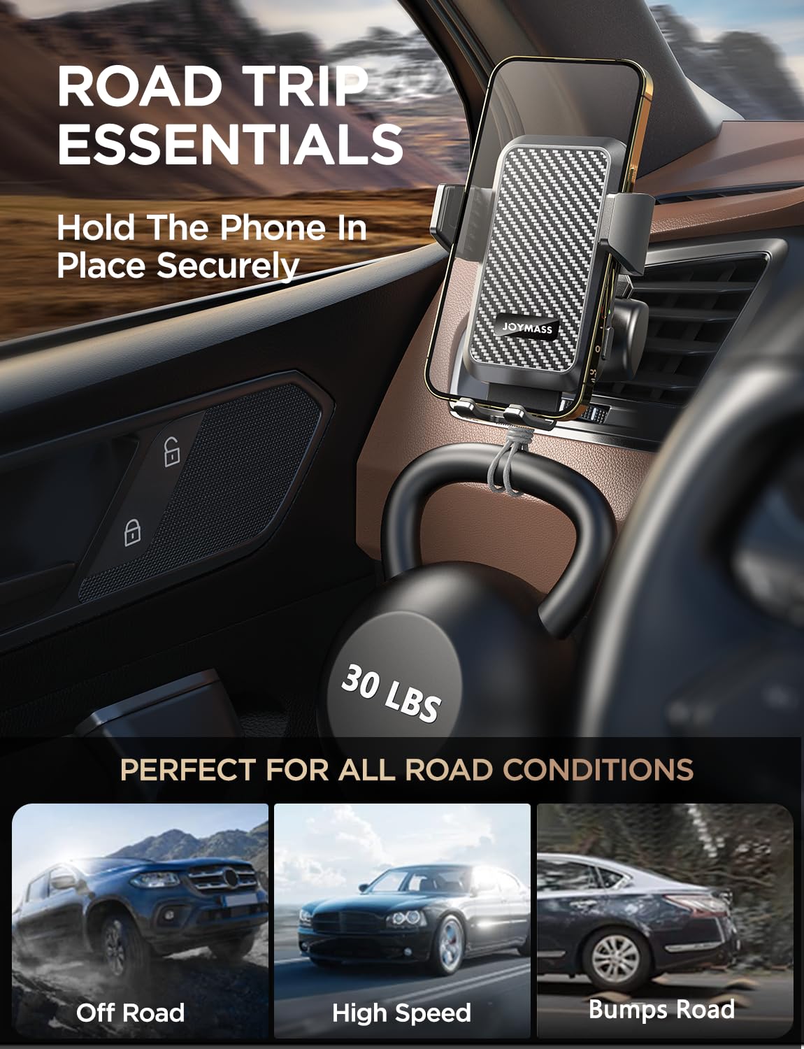 JOYMASS Wireless Car Charger, 15W Fast Charging Auto Clamping Car Charger Cell Phone Holder Mount Vent for iPhone 15 14 13 12 Mini Pro Max 11 XR XS X, Samsung Galaxy S23 Ultra S22 S21+ Note 20, etc