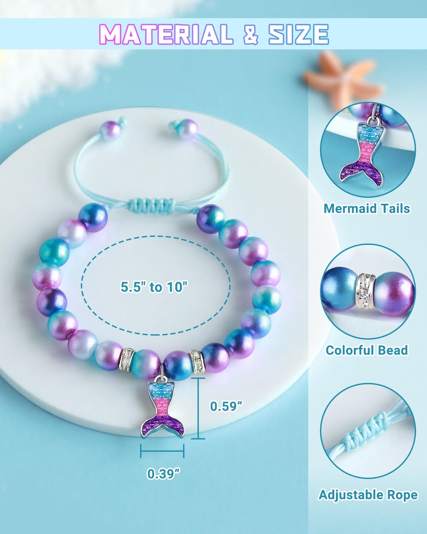 ORISPRE 6 Year Old Girl Birthday Gift, Mermaid Birthday Decorations Gifts for 6 Year Old Girl Best Presents, Mermaid Party Favors