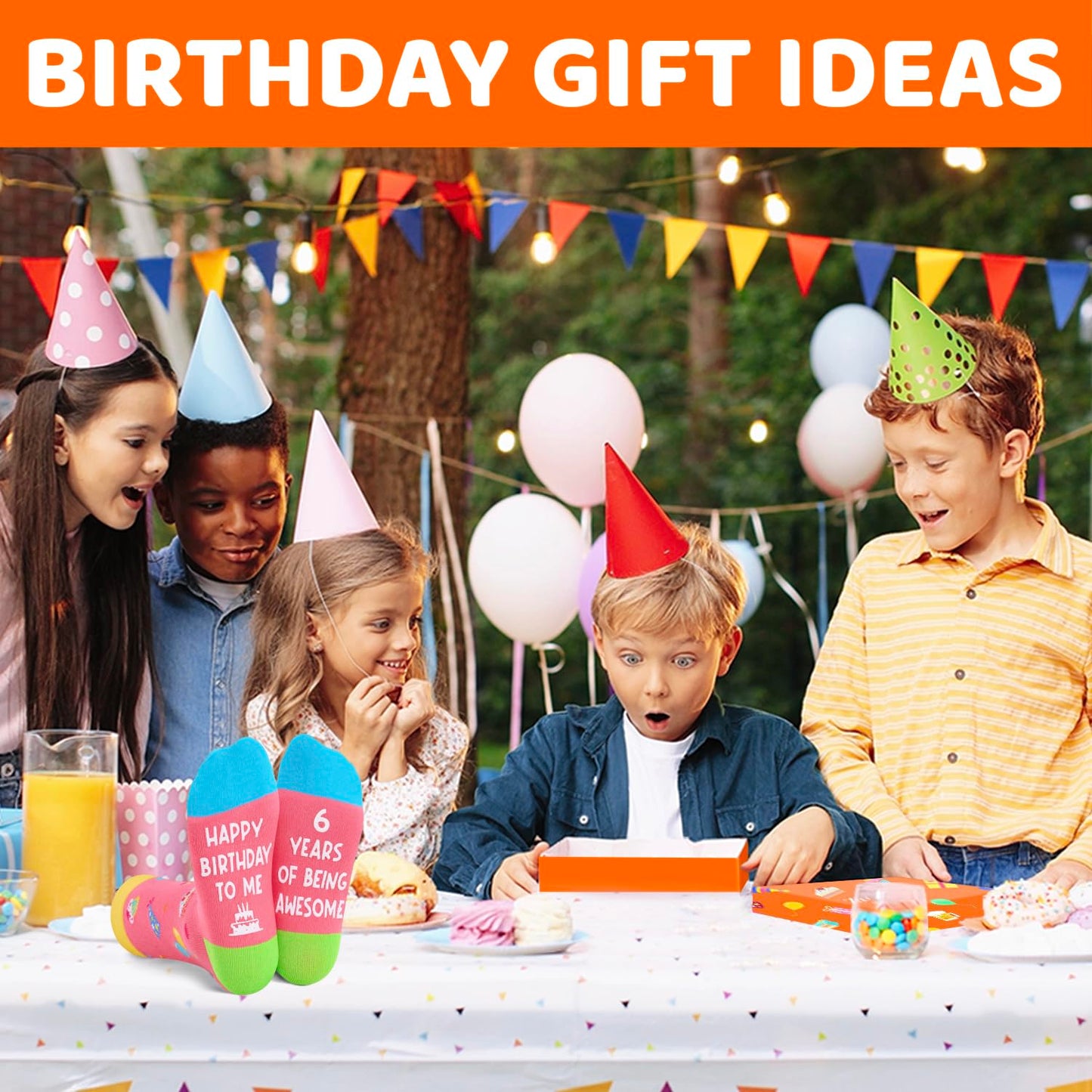 Zmart 6th Birthday Gifts for Girls - Socks for Girls Boys Age 6, 6 Year Old Girl Gift Ideas, Presents for 6 Year Olds, Pink