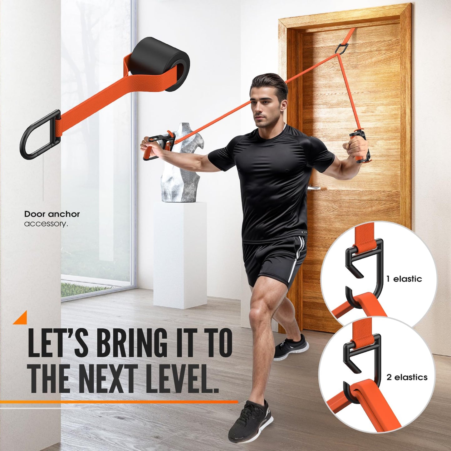 Push Up Board,Workout Equipment,Ab Roller Board with 4 Wheels,Push up Handles for Floor,Home Gym System with Resistance Bands&Pilates Bar,Exercise Fitness Equipment for Full Body