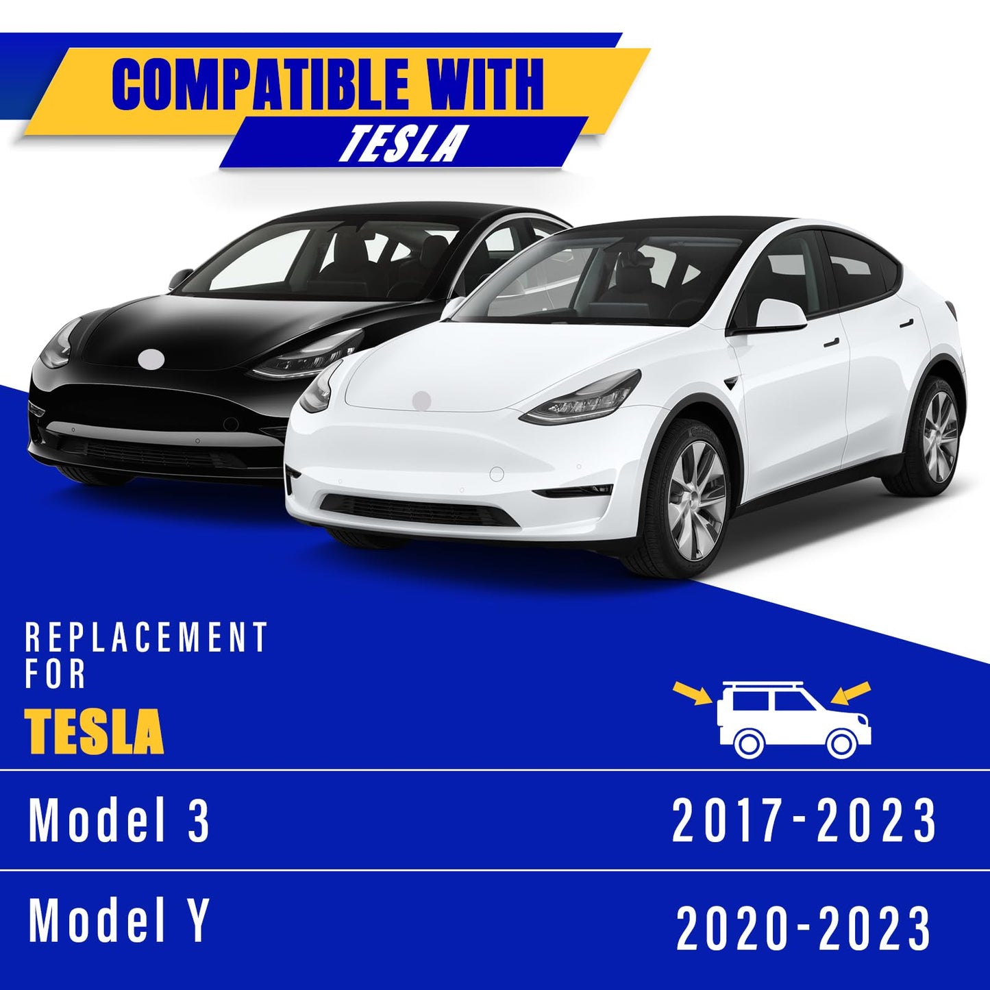 2 wipers Replacement For 2017-2023 Tesla Model 3/2020-2023 Model Y Original Equipment Replacement Wiper Blade - 26"/19" (Set of 2) Top Lock