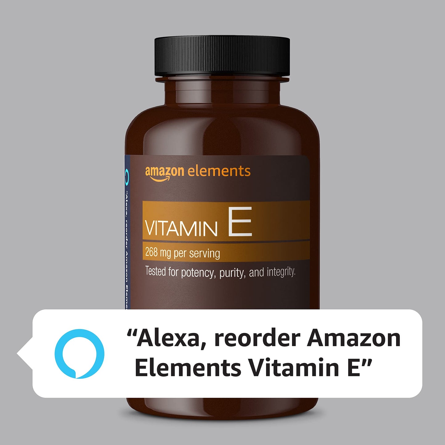 Amazon Elements Vitamin E, 400 IU, 100 Softgels, 100 days of supply (Packaging may vary)