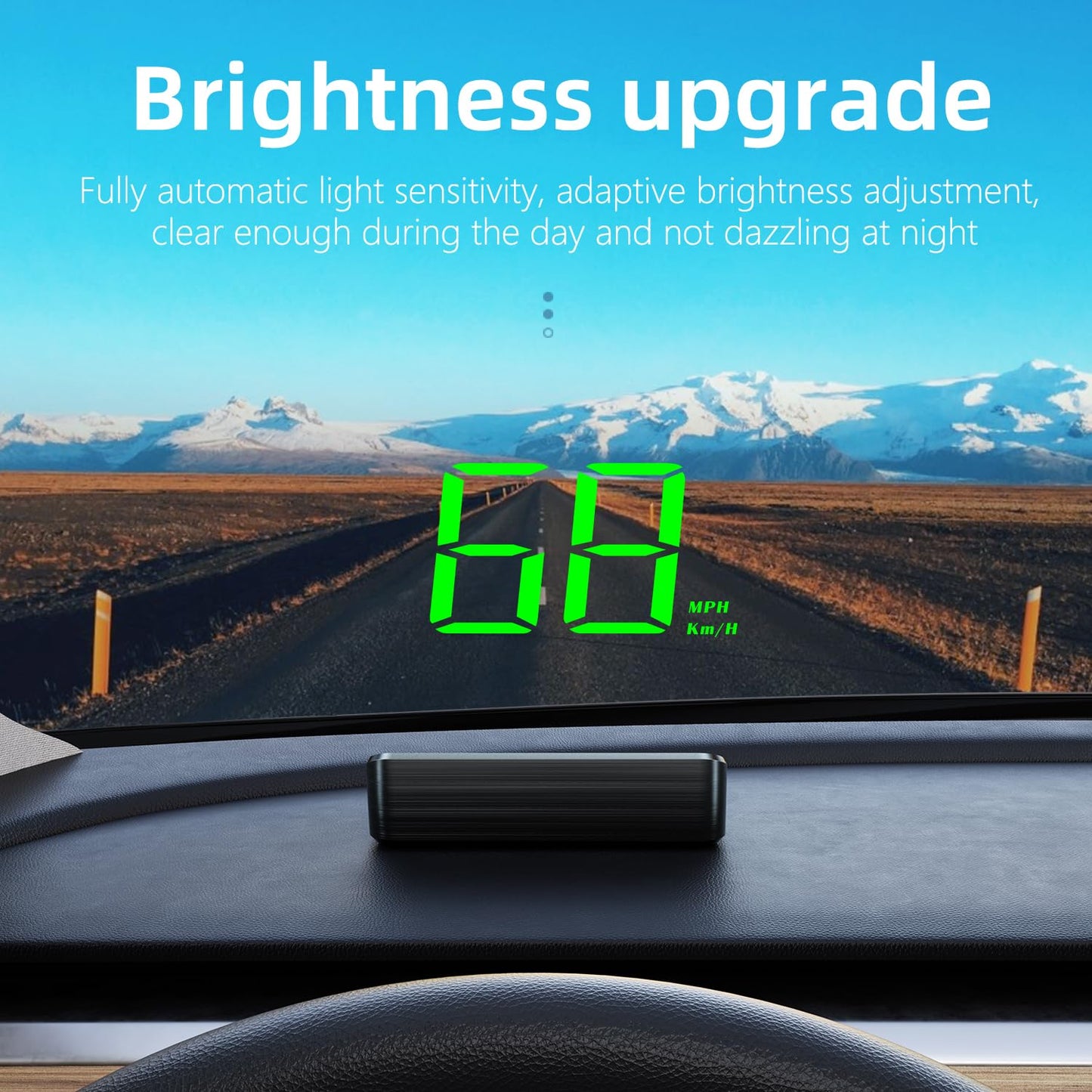 BLLYOGU Car GPS Head Up Display - Windshield Speedometer Projector HUD for All Car Models (Green)