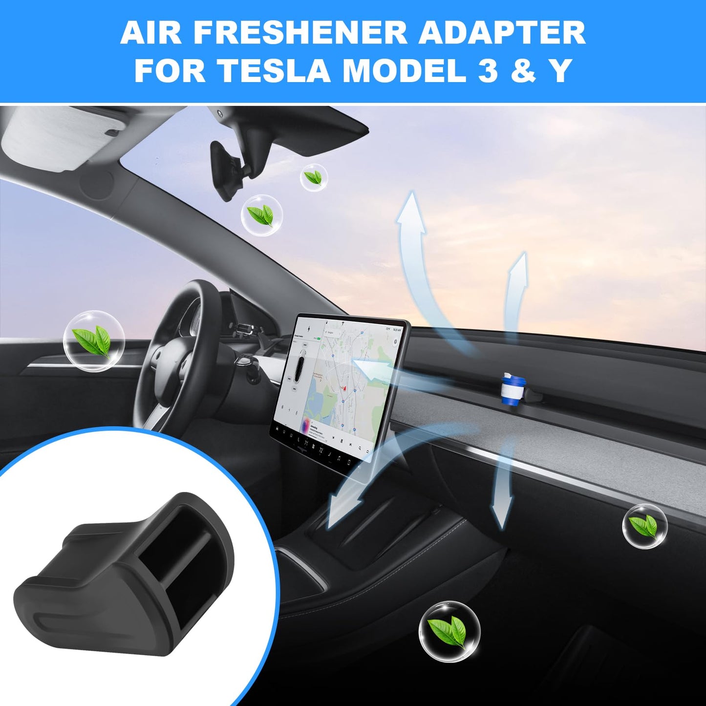 KUNIST 2Pcs Air Freshener Adapter Designed for 2017-2023 Tesla Model 3 and 2020-2025 Model Y Air Vent (Air Freshener not Included)