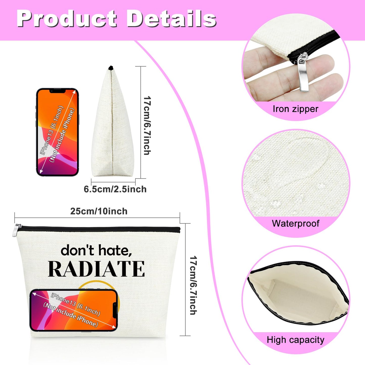 Mxrymvu Radiology Tech Gifts Makeup Bag College Graduation Gifts for Women Teacher Cosmetic Bag X Ray Tech Funny Gifts Zipper Pouch Radiology Student Gifts Radiology Technician Gifts Travel Bag