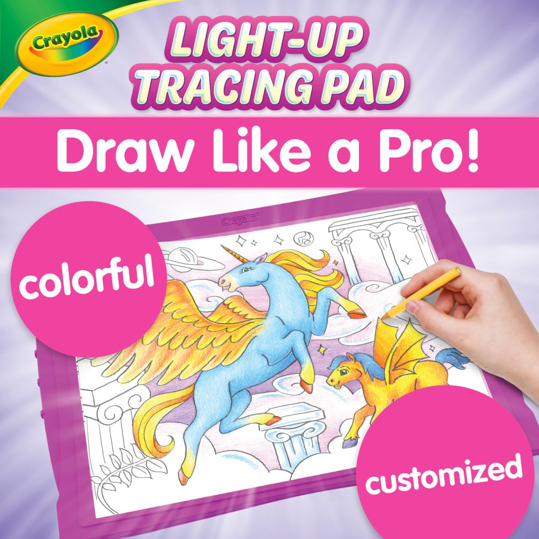 Crayola Light Up Tracing Pad - Pink, Writing & Drawing Art Kit for Kids, Kids Toys & Games, Tracing Light Box, Easter Gifts for Girls & Boys, 6+ [Amazon Exclusive]