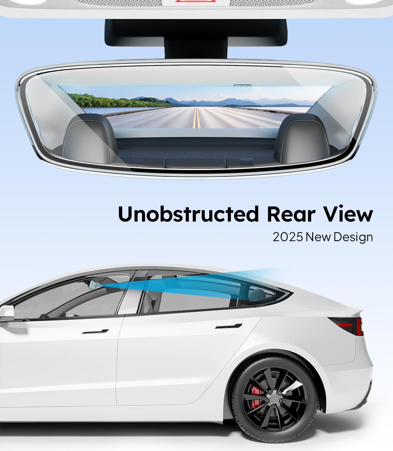 Wigoo Tesla Model 3 Sunshade Roof [Never Sag, Nano Ice-Crystal Coatings] 3-Gen Heat Insulation Glass Roof Sun Shade, Accessories for Tesla Model 3 2021~2025 Highland, Interior Gray