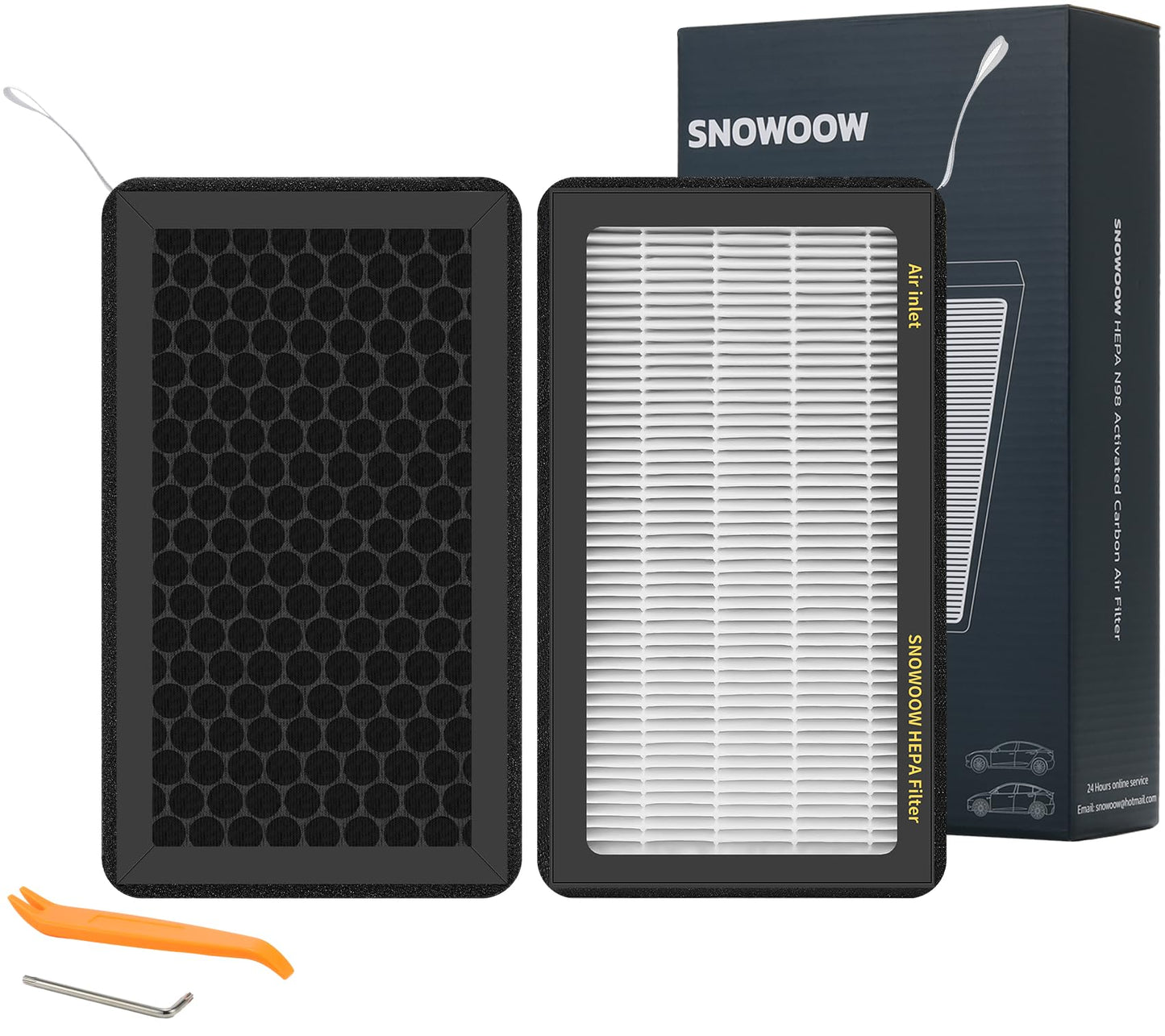 Tesla Model 3 Model Y Air Filter HEPA 2 Pack with Activated Carbon Tesla Cabin Air Filter Replacement (2016-2025)