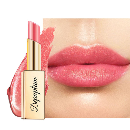 Depuplum Peach Pink Lipstick Moisturizing for Women Shimmer Tinted Lip Balm Hydrating Nourishing Lip Gloss Vegan& Cruelty Free Lip Makeup, ZG107 Candy