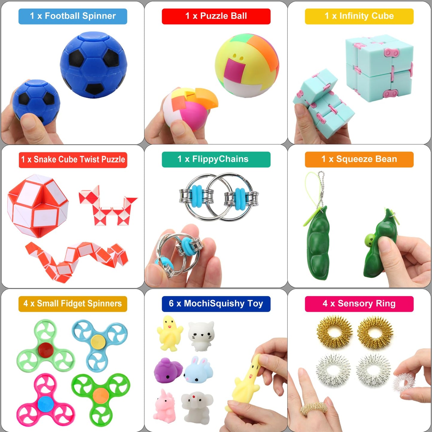 Fidget Simple Fidget Pack, 35pcs Fidget Toys Set with Popping Fidget Sensory Toys for Kids and Adults Simple Fidget Stress Relief Kit Gift for Party Classroom Christmas Stocking