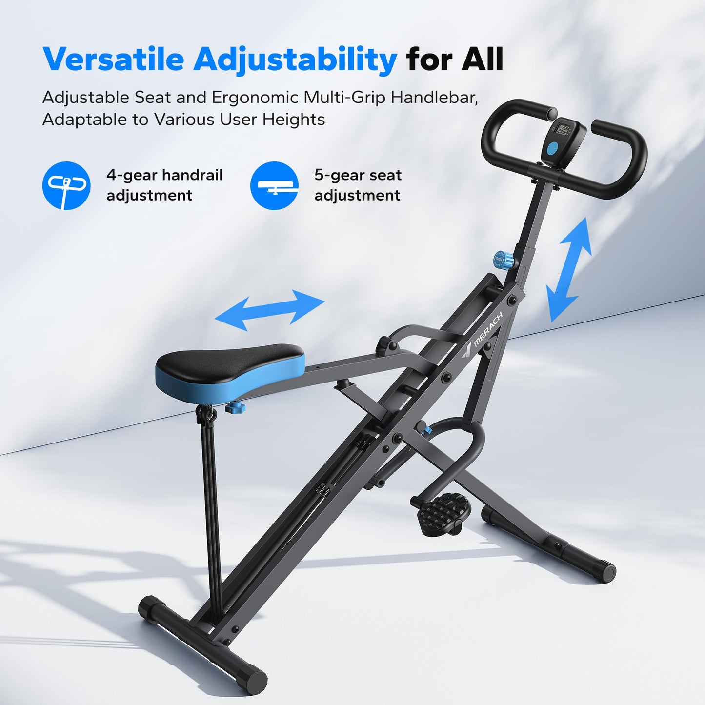 Squat Machine, MERACH R07 2 in 1 Squat Rowing Machine, Easy Setup & Foldable Exercise Equipment, Glute Trainer Machine, Glutes & Leg Home Workout Machine