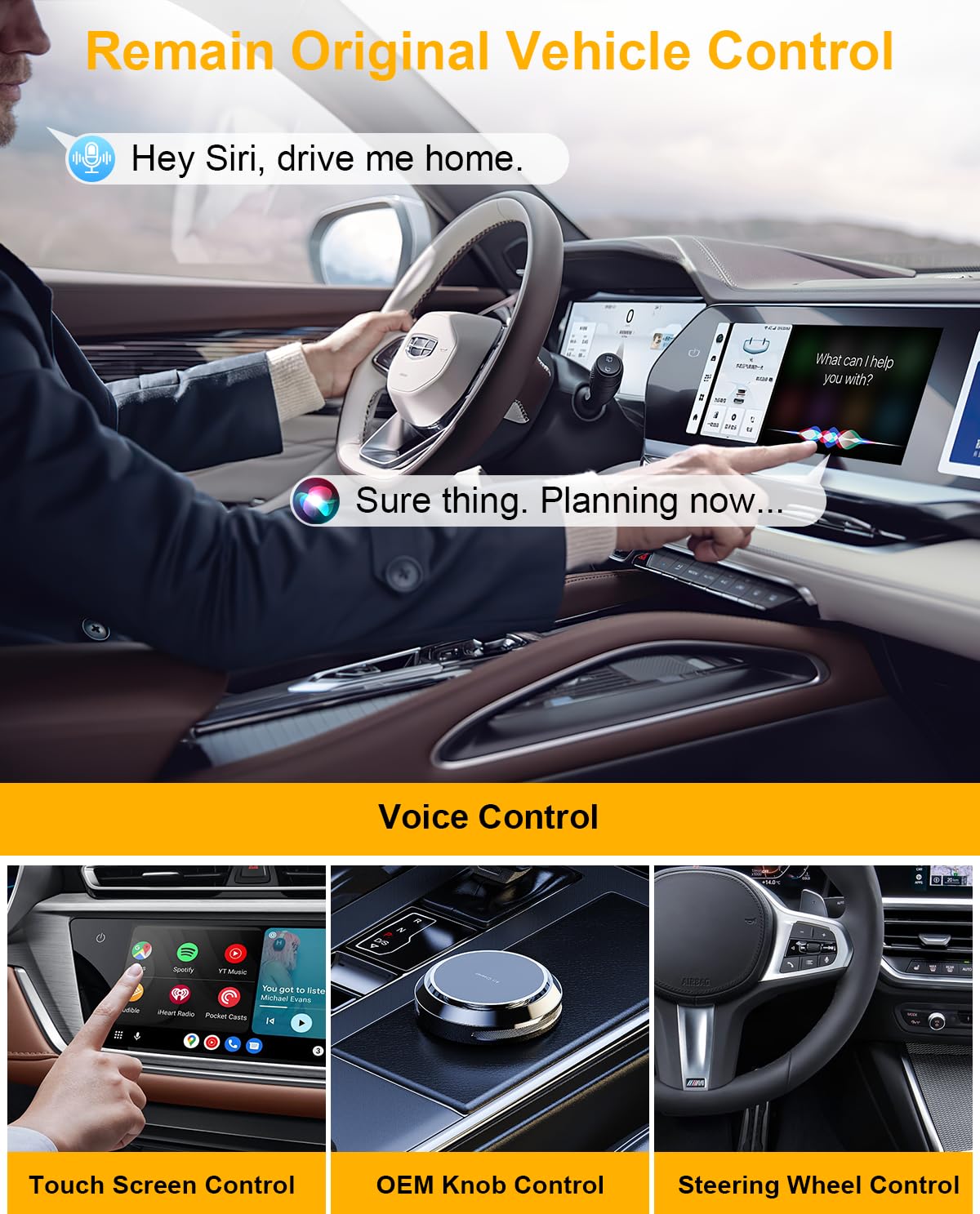 5 in 1 Wireless CarPlay Adapter with Netflix YouTube, 2025 New Carplay Wireless & Android Auto Adapter Converts Wired to Wireless Carplay Dongle Magic CarPlay Ai Box Streaming Video for iPhone/Android