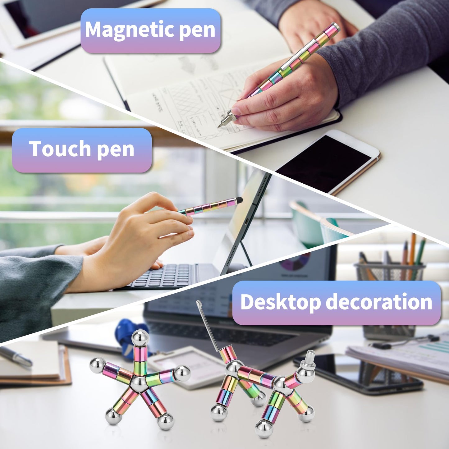 QAQcew Fidget Pen, Decompression Magnetic Fidget Toy Pen, Magnet Pen Fidget Toy Relieve Pressure Novel Toy Gift for Kids or Friends!
