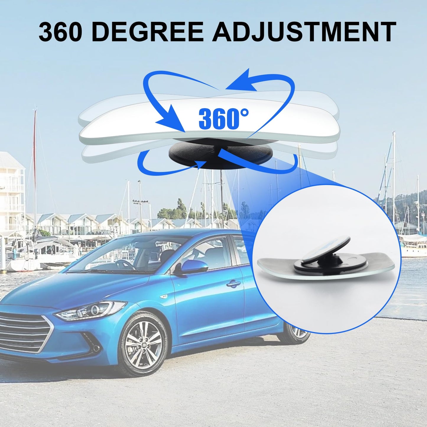 LivTee Blind Spot Car Mirror, HD Glass Frameless Convex Side Mirror Blindspot, Wide Angle Rear View Mirrors for SUVs, Trucks and RVs - Car Accessories