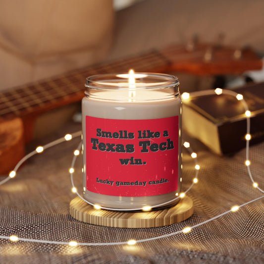 Smells Like a Texas Tech Win Scented Candle, Raiders Football, Wreck 'em, College Football Season, Boyfriend Gift, Gift for Dad, Football Gift for Husband (White Sage + Lavender)