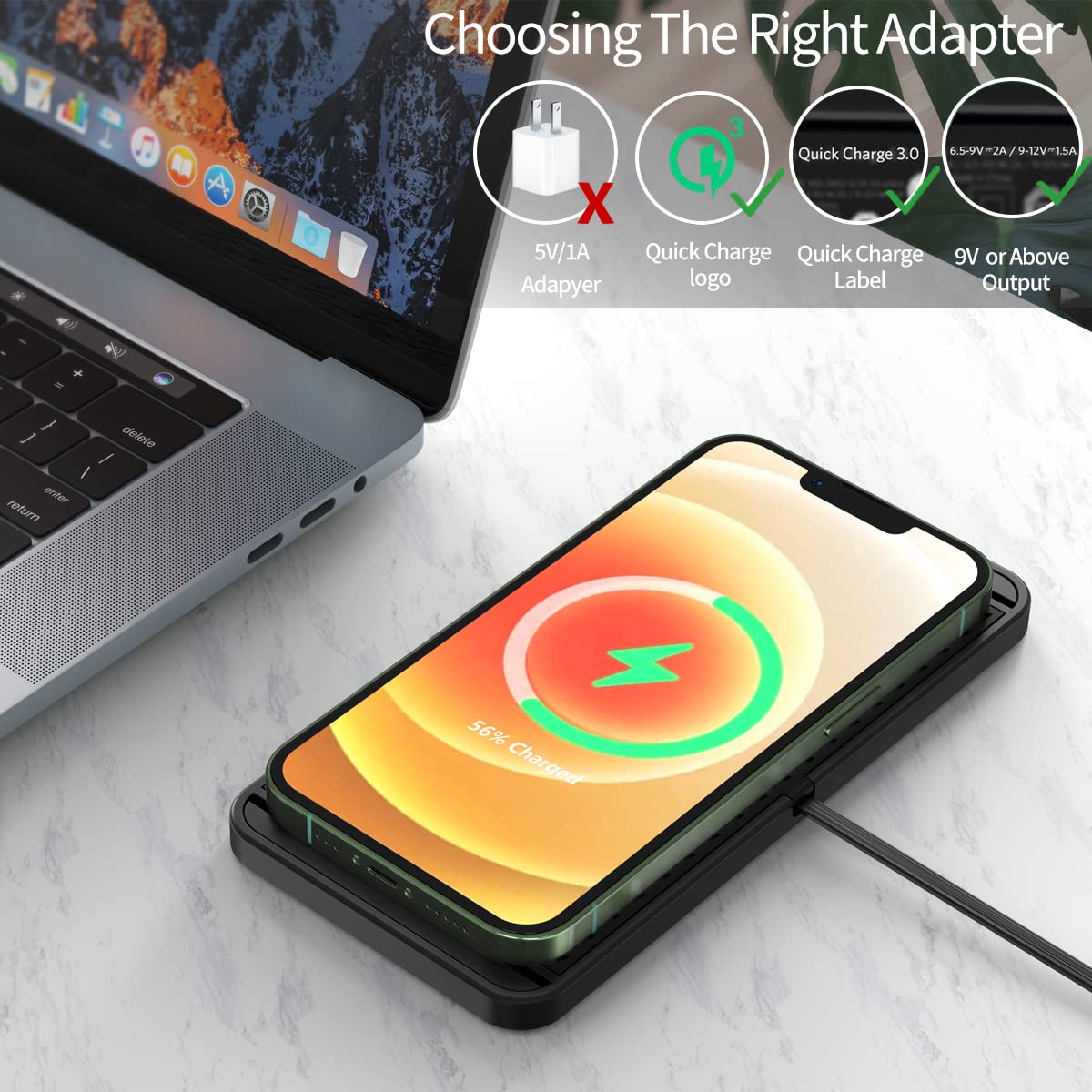 LOOSAU Wireless car Charger Charging pad 15w Non Slip FastCharger for car Wireless Phone Charger for Android for iPhone 11/12/13/14/15/16 Pro Max Xs,Samsung Galaxy S20, S10+ Note 9，LG
