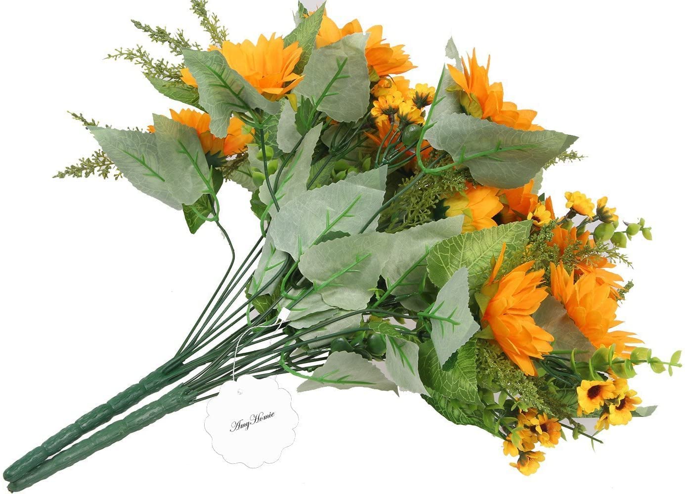 AmyHomie Artificial Sunflower Bouquets,2 Bunches Fake Wildflowers for Baby Shower Home Wedding Spring Decor, Bride Holding Flowers,DIY Garden Craft Art Decor