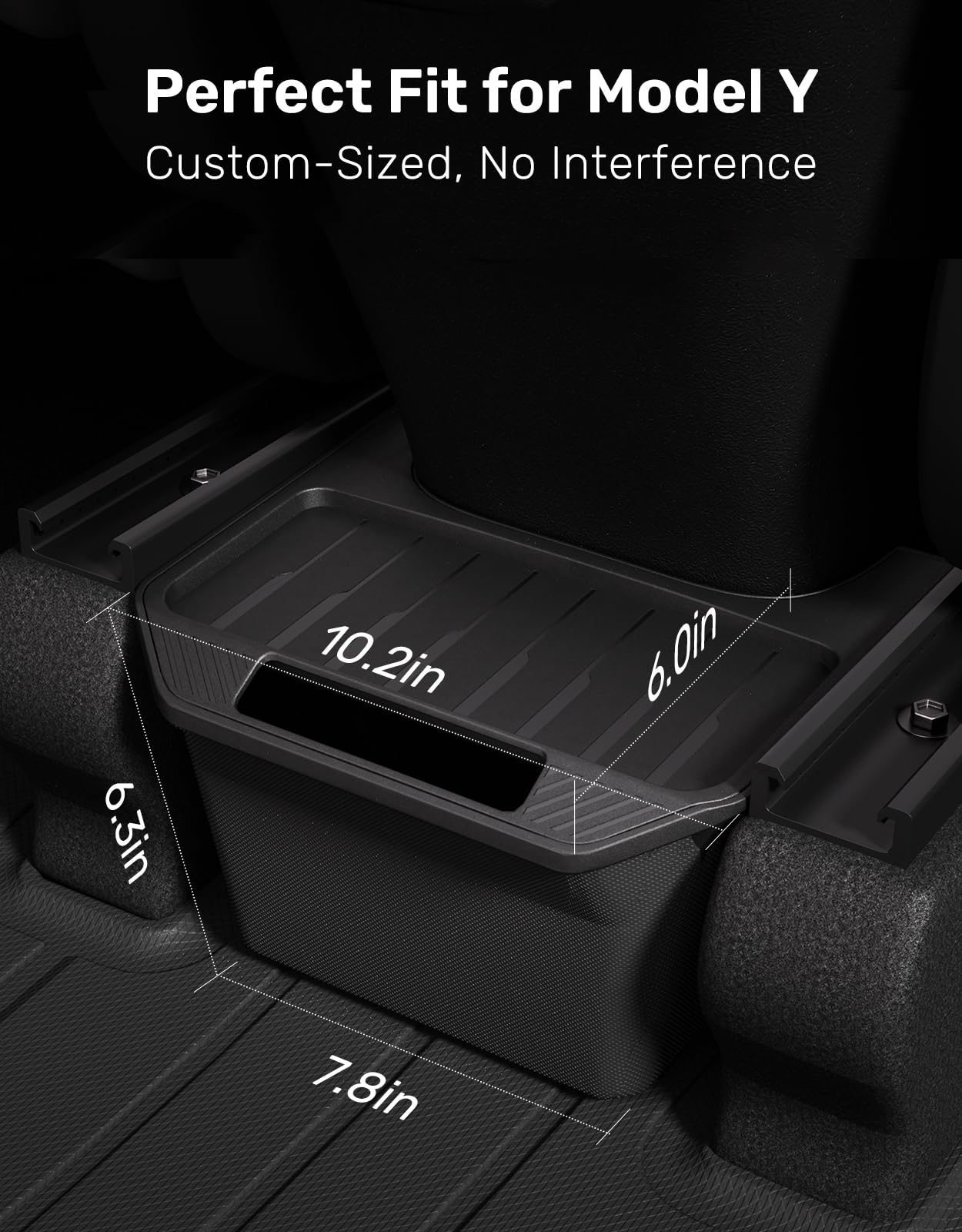 Zanch Tesla Trash Can for Model Y (2020-2025), Multi-Use & Easy to Clean, Rear Center Console Organizer, Tesla Model Y Accessories 2025 [Not fit for New Model Y Juniper] - Detachable Lid