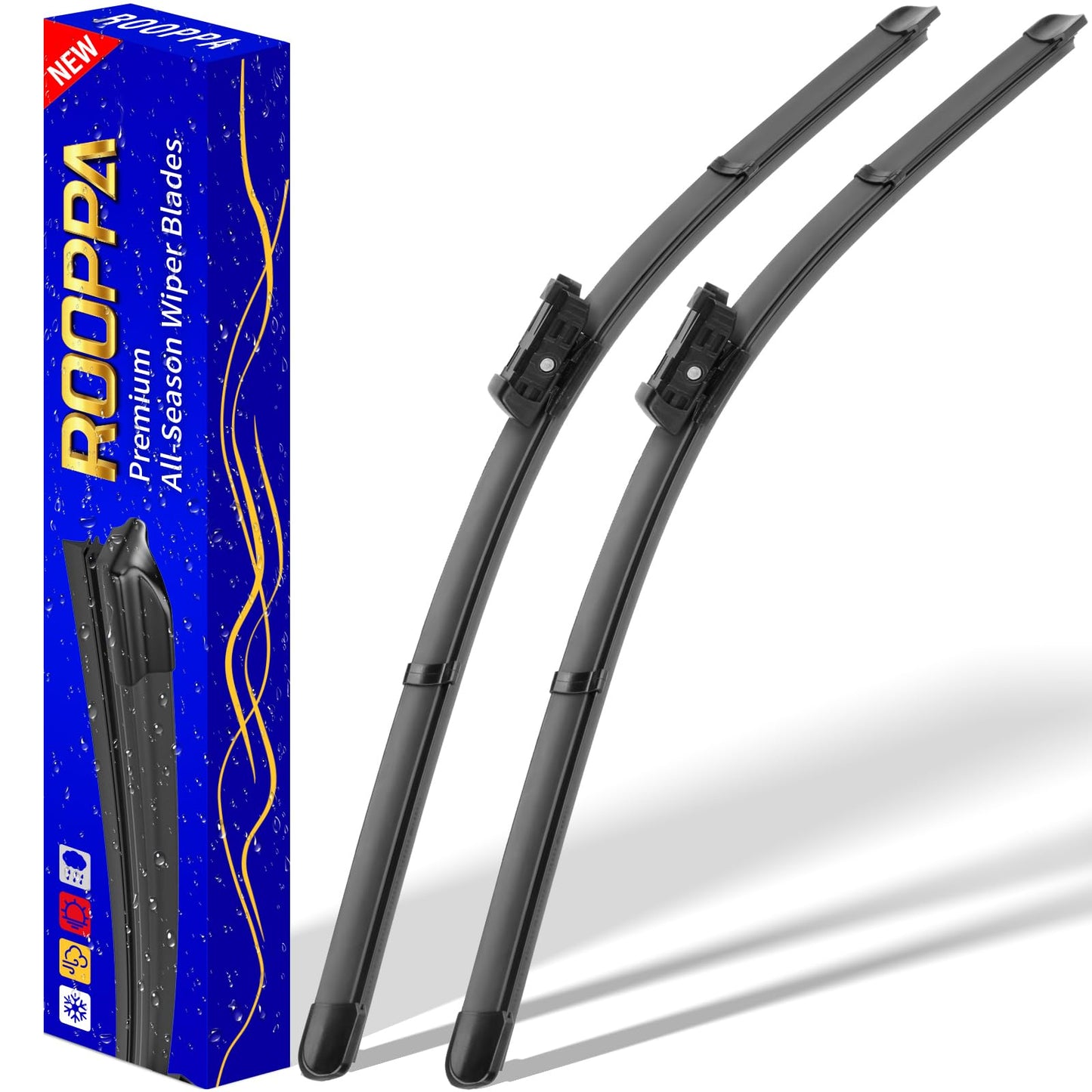 2 wipers Replacement For 2017-2023 Tesla Model 3/2020-2023 Model Y Original Equipment Replacement Wiper Blade - 26"/19" (Set of 2) Top Lock