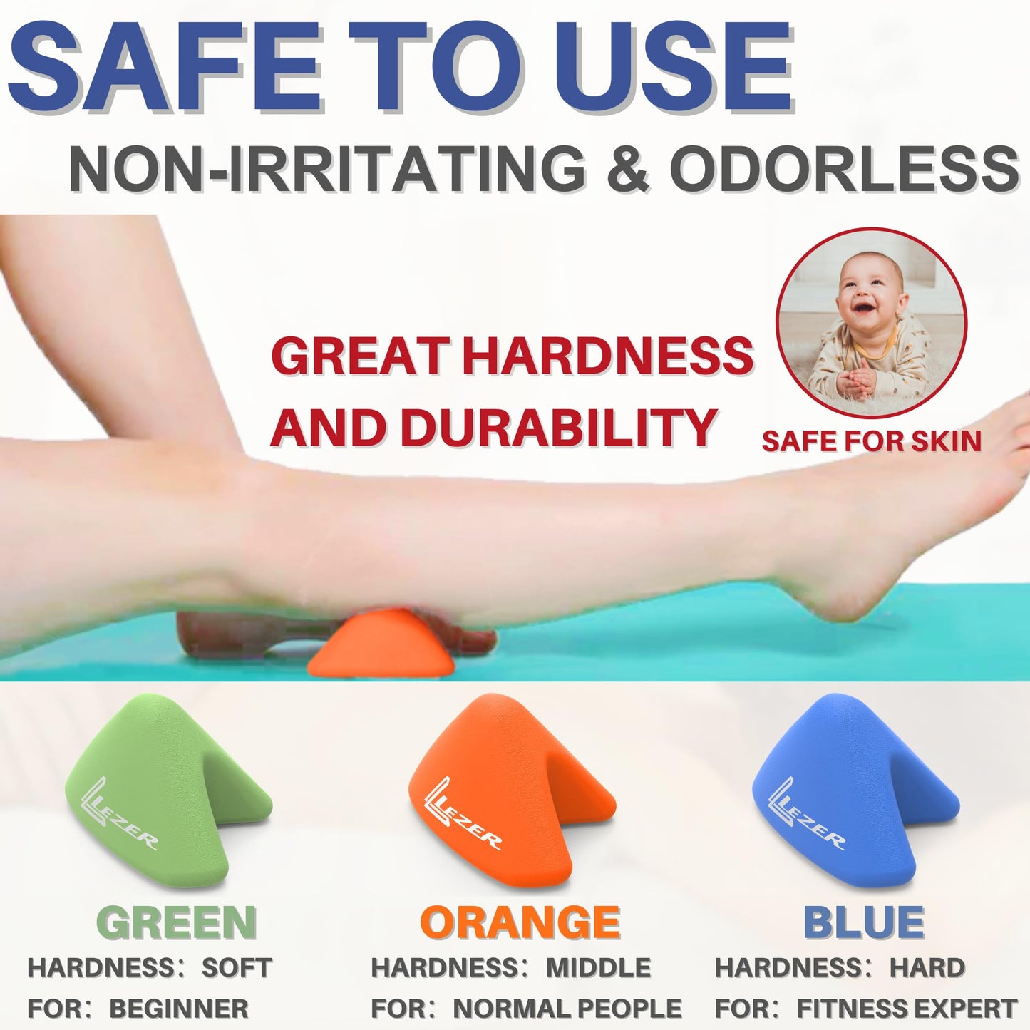 LEZER Trigger Massage Point, Manual Massage Ball, Hip Hook, Muscle Knot Release Tool, Deep Tissue Relief, Hip Flexor Iliacus Back Psoas Hand Foot Myofascial, Physical Therapy, 2.9 inｘ2.1 in（Orange）