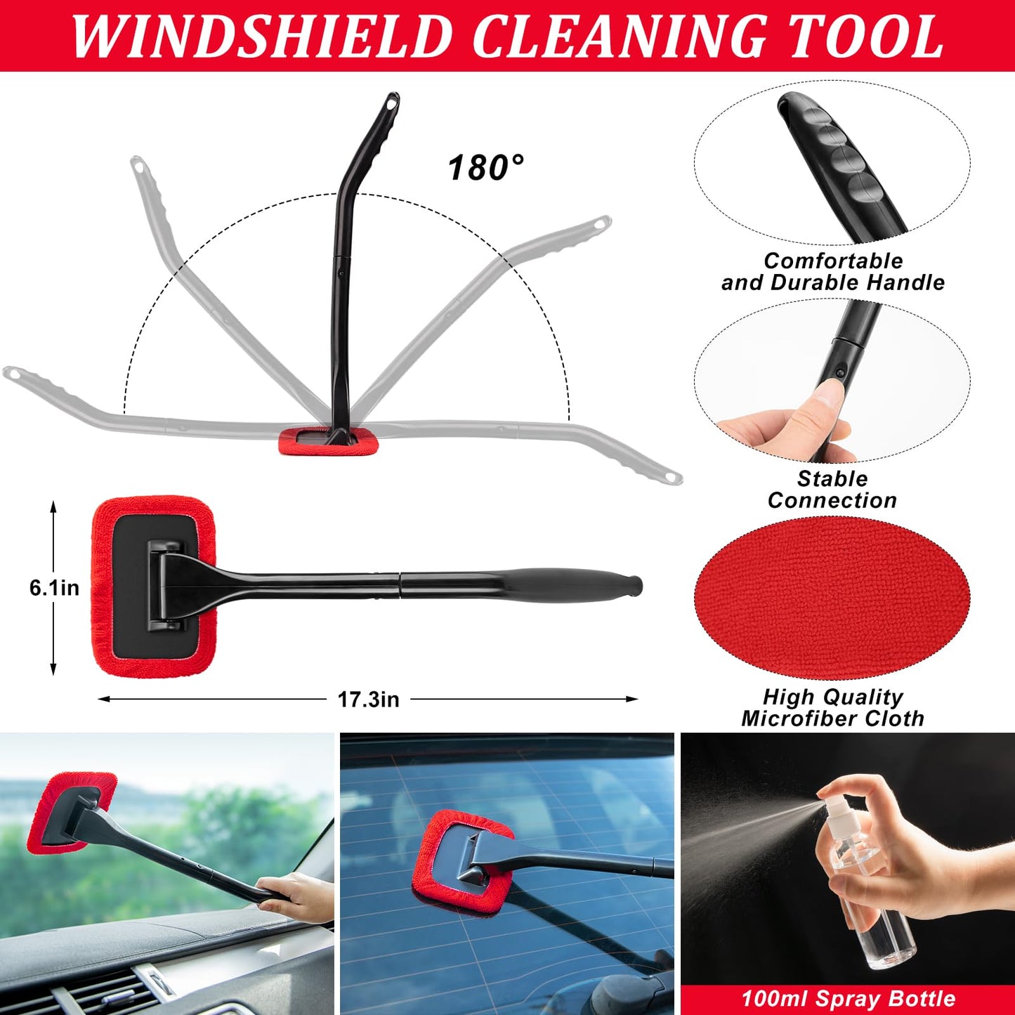 GPUSFAK 46Pcs Car Wash Cleaning Kit with Foam Gun Sprayer Detailing Brushes Car Vacuum Collapsible Bucket Windshield Cleaning Tool Tire Brush Towels Complete Interior Exterior Detailing Set for Car
