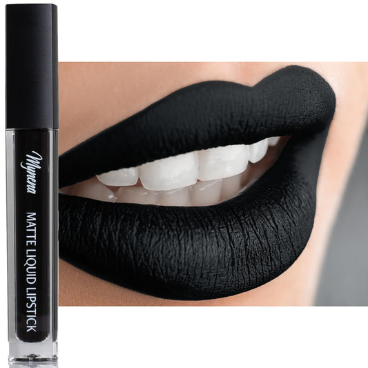 Black Lip Stain Long-Lasting Waterproof Lightweight Comfortable Non-Drying Hydrating | High Pigment Intense Matte Color All Day Wear Smudge-Proof Kiss-Proof Transfer-Resistant Vegan | Linda