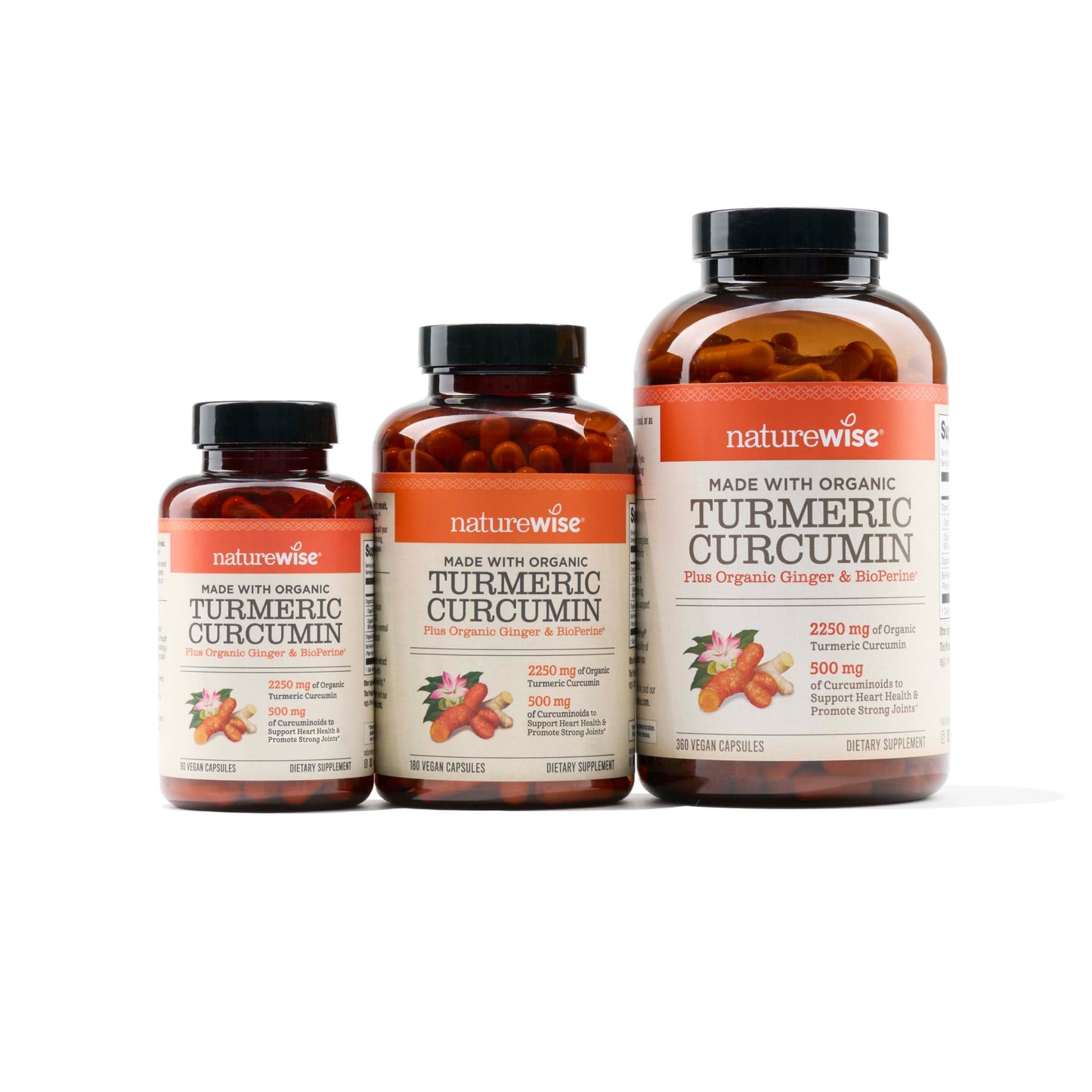 NatureWise Curcumin Turmeric 2250mg - 95% Curcuminoids & BioPerine Black Pepper Extract for Advanced Absorption - Daily Joint and Immune Health Support - Vegan, Non-GMO, 180 Count[60-Day Supply]