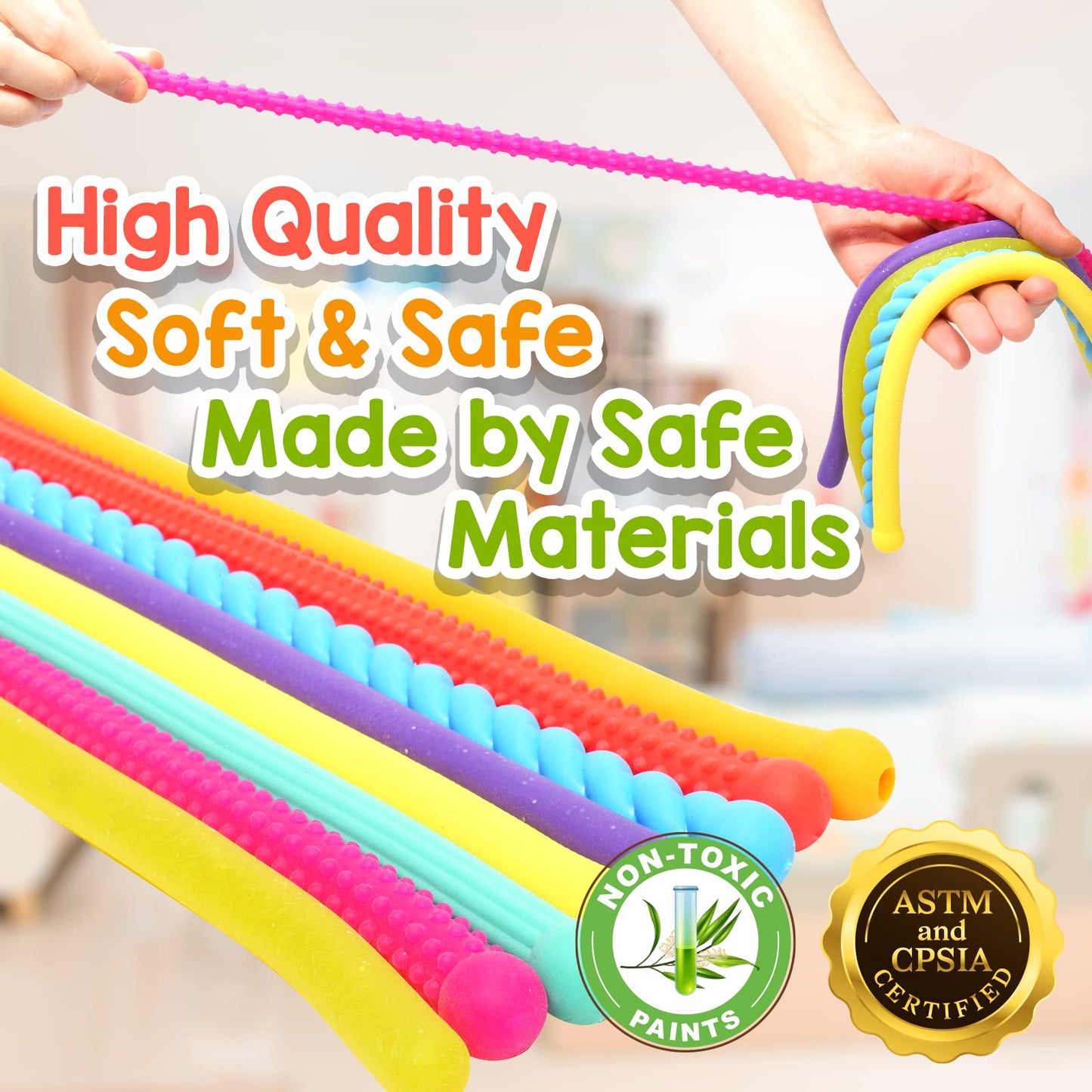 Sensory Autism Toys for Kids - Textured Stretchy Sensory Fidget Toys for Stress, Anxiety , Sensory Toys Special Needs for Autistic Autism Children Toddlers Boys Girls, Treasure Box Classroom Prizes