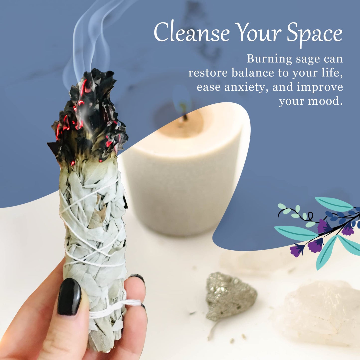 Premium White Sage Smudge Sticks, Sage Bundle, Spiritual Cleansing, Sage Smudge Kit, Slow Burning Sage Sticks, Dried Herbs for Meditation Accessories 3 Pk of 4" Bundles - Alternative Imagination