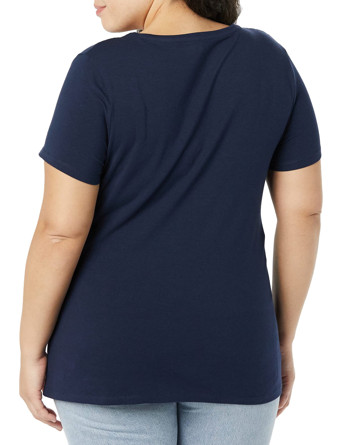 Amazon Essentials Women's Classic-Fit Short-Sleeve Crewneck T-Shirt, Pack of 4, Black/Charcoal Heather/Navy/White, XX-Large