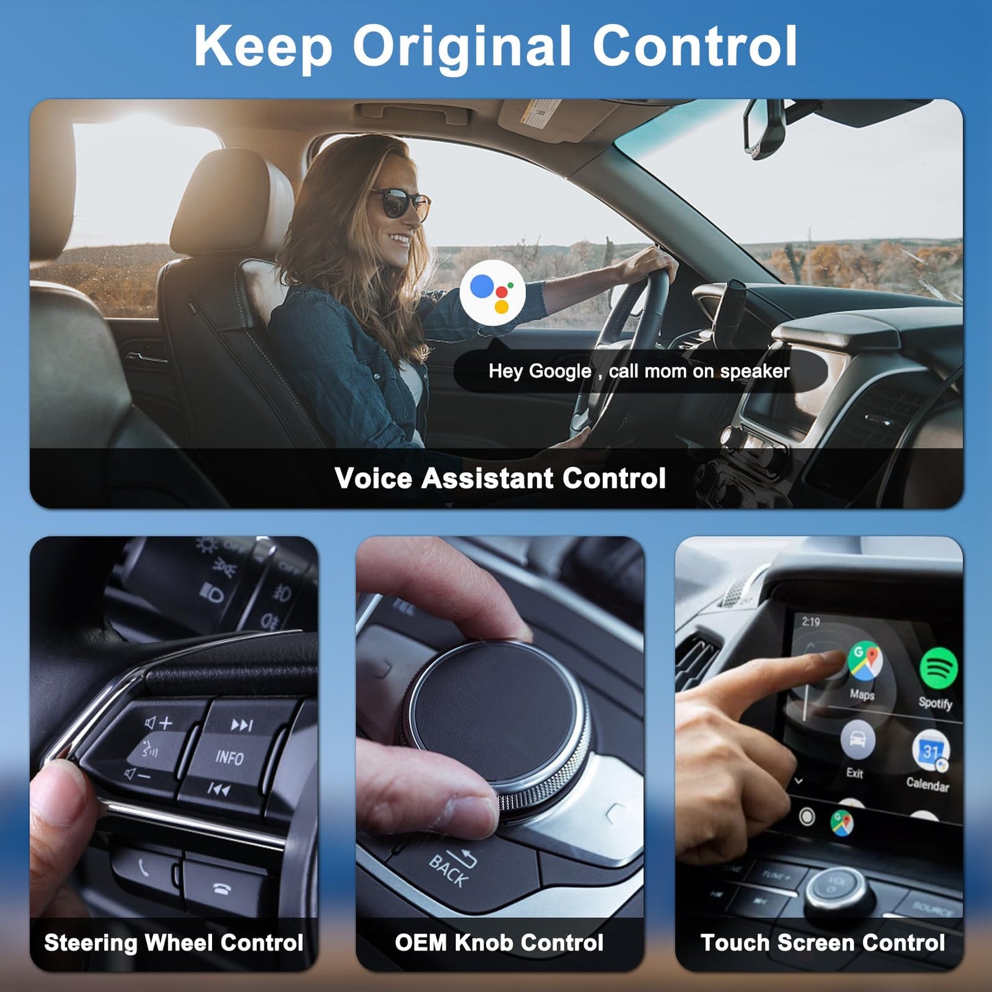 LXJTHT Android Auto Wireless Adapter Plug and Play Car Dongle for Factory Wired Android Auto in All Cars - Low Latency and Easy to Install