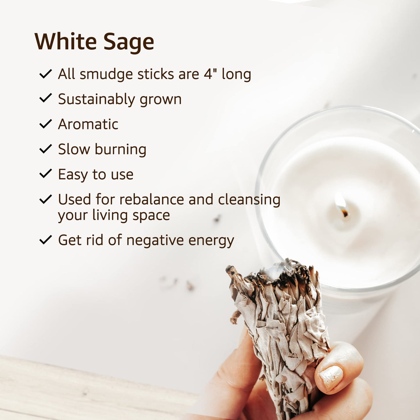 Age of Sage Smudge Kit - White Sage Incense Sticks, Palo Santo Pieces, Tripod Stand, Abalone Shell, Smudging Feather, Hand-Wrapped Sage Cleansing Bundle