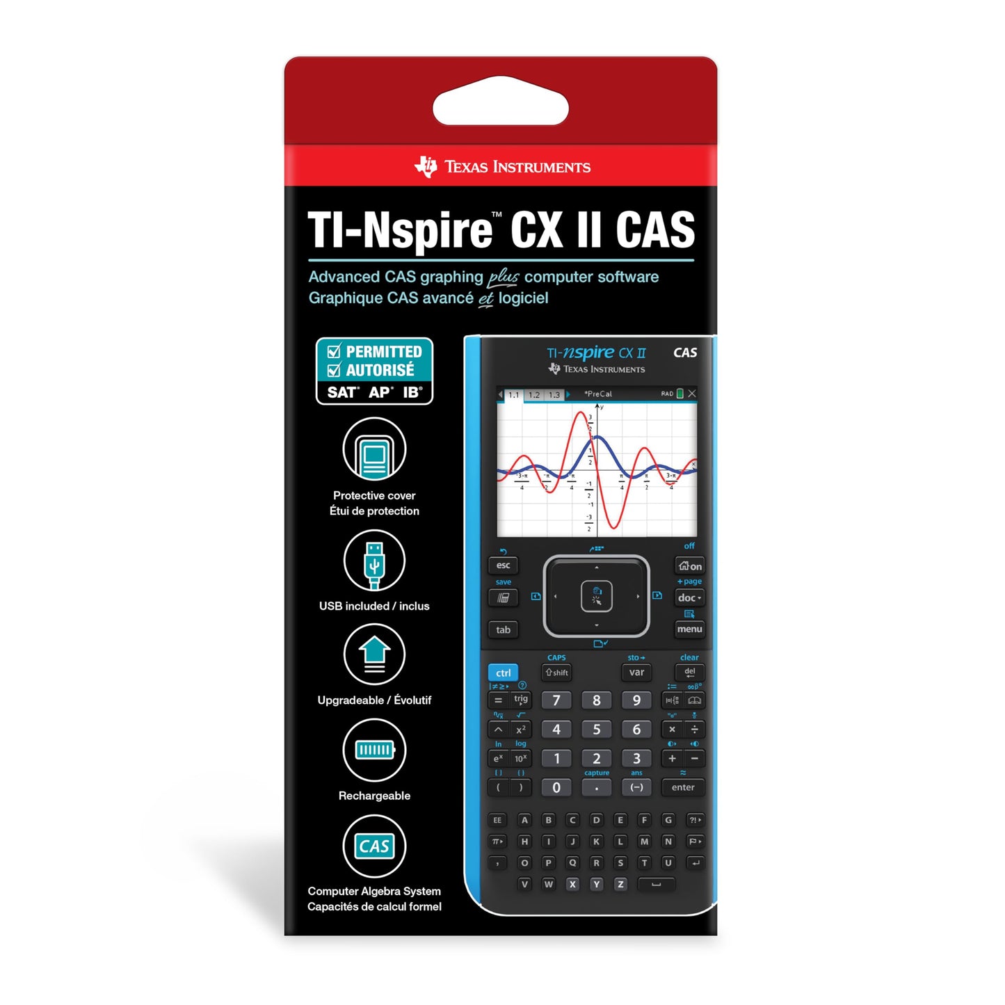 Texas Instruments TI-Nspire CX II CAS Color Graphing Calculator with Student Software (PC/Mac)