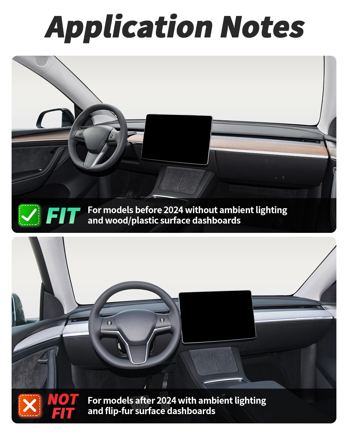 KKTR-CAR Dashboard Cover Wrap and Front Door Inner Armrest Panel Cover Trim Compatible with Tesla Model 3 2021-2023 Model y 2020-2025,NOT for Performance (Pearl White, 4pcs)