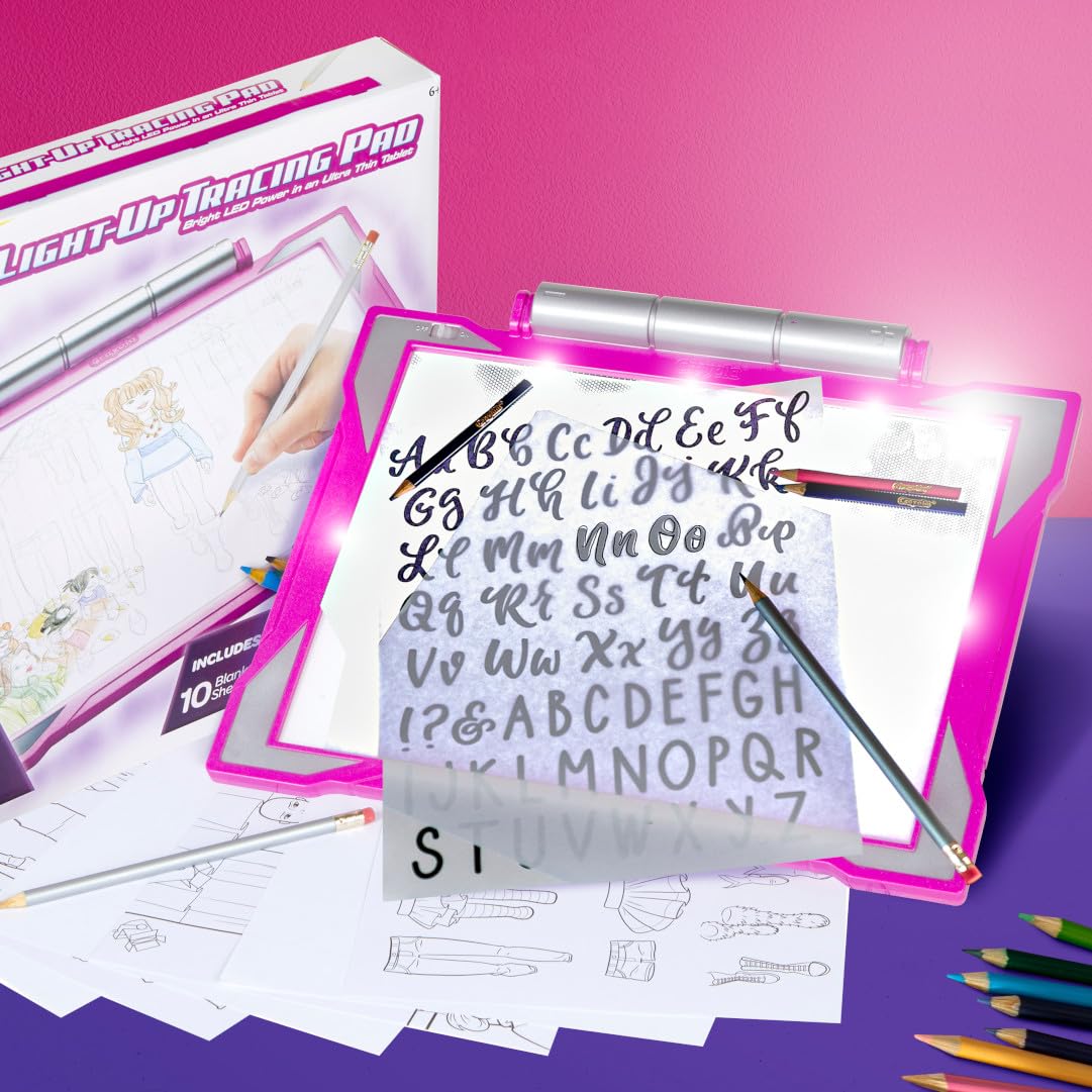 Crayola Light Up Tracing Pad - Pink, Writing & Drawing Art Kit for Kids, Kids Toys & Games, Tracing Light Box, Easter Gifts for Girls & Boys, 6+ [Amazon Exclusive]