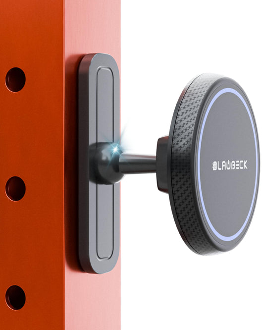 BLAUBECK MagSafe Accessories Magnetic Phone Mount for Gym – Dual Magnet Stand for iPhone and Android – MagSafe Phone Stand with Alloy Base – Gym Essentials for Workouts, Recording, Home or Garage