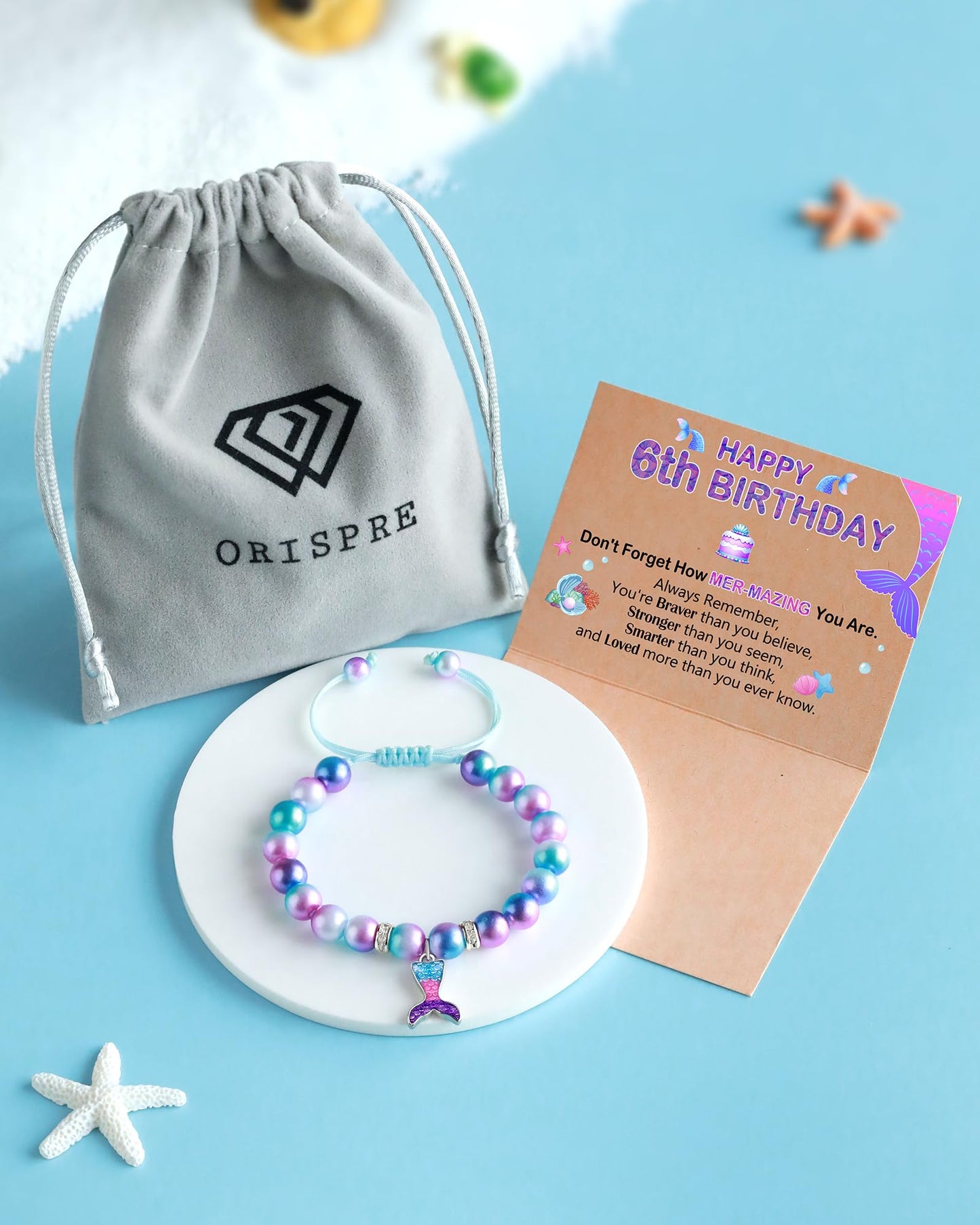 ORISPRE 6 Year Old Girl Birthday Gift, Mermaid Birthday Decorations Gifts for 6 Year Old Girl Best Presents, Mermaid Party Favors