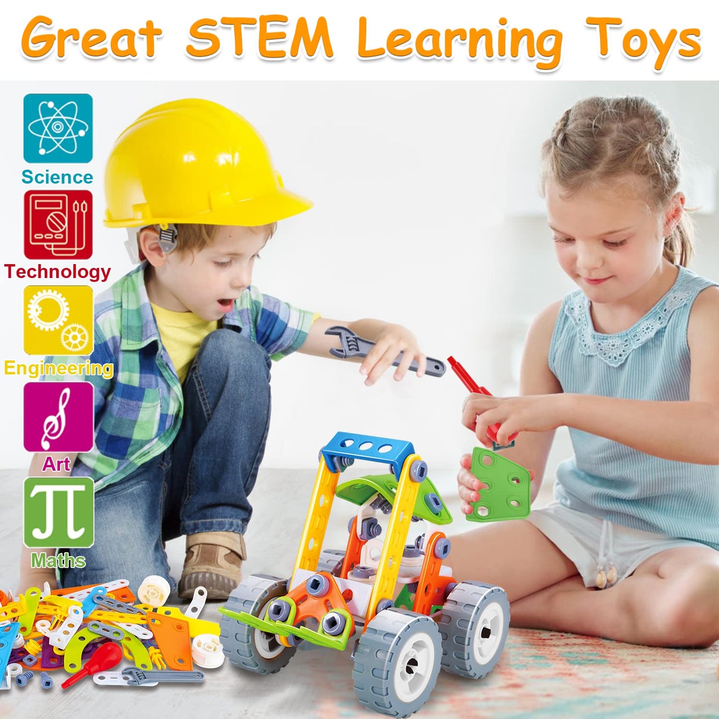 10 in 1 STEM Toys for 4 5 6 7 8+ Year Old Boy Girl Birthday Gifts Building Toys for Kids Ages 4-8 5-7 6-8 Educational Stem Activities for Boys 4-6 8-10 Construction Creative Games Easter Idea Gift