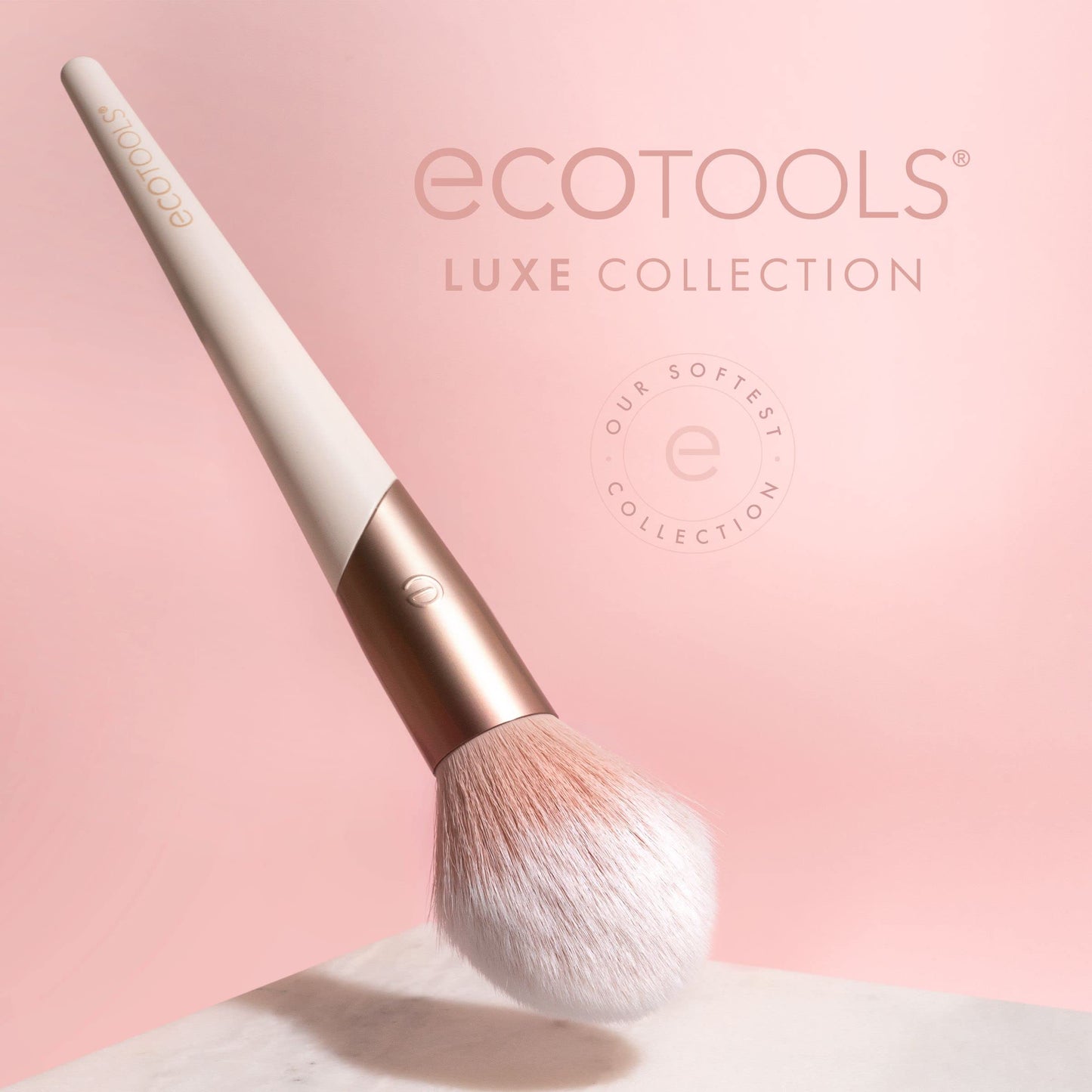 EcoTools Luxe Soft Highlighter Makeup Face Powder Brush, Sheer, Luminous Glow, Premium Quality Makeup Brush, Ultra Soft, Synthetic Bristles, Eco Friendly Face Brush, Cruelty-Free, 1 Count