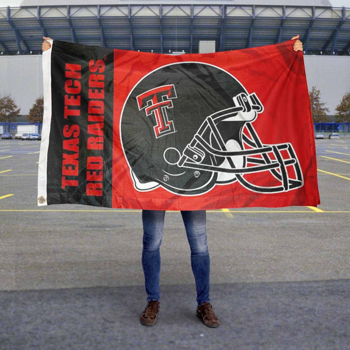 Texas Tech Large Football Helmet 3x5 College Flag