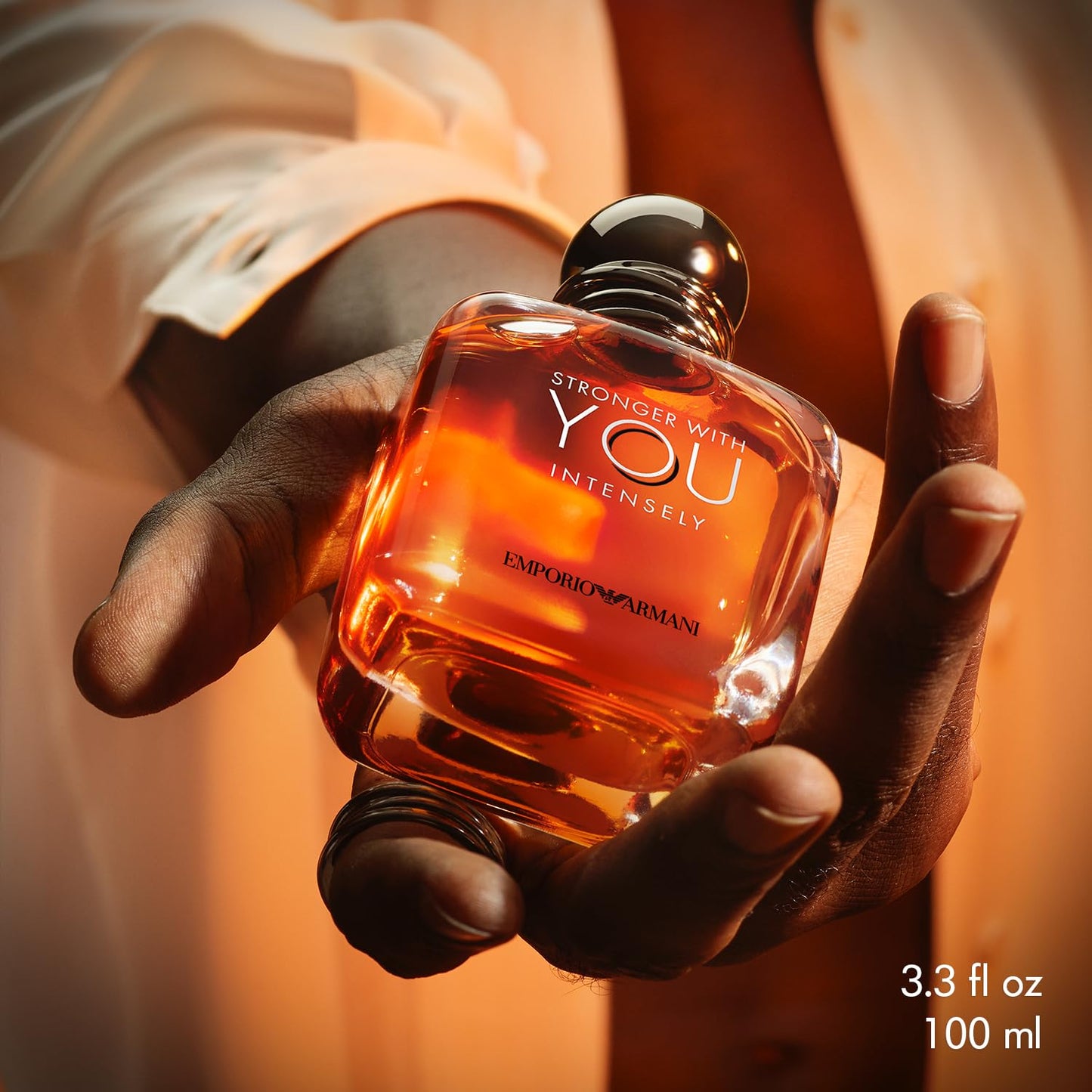 Armani Beauty - Stronger With You Intensely - Cologne for Men - Fougère Ambery Woody Men’s Fragrance - Pink Pepper, Lavender, Vanilla Notes - 3.3 Fl Oz