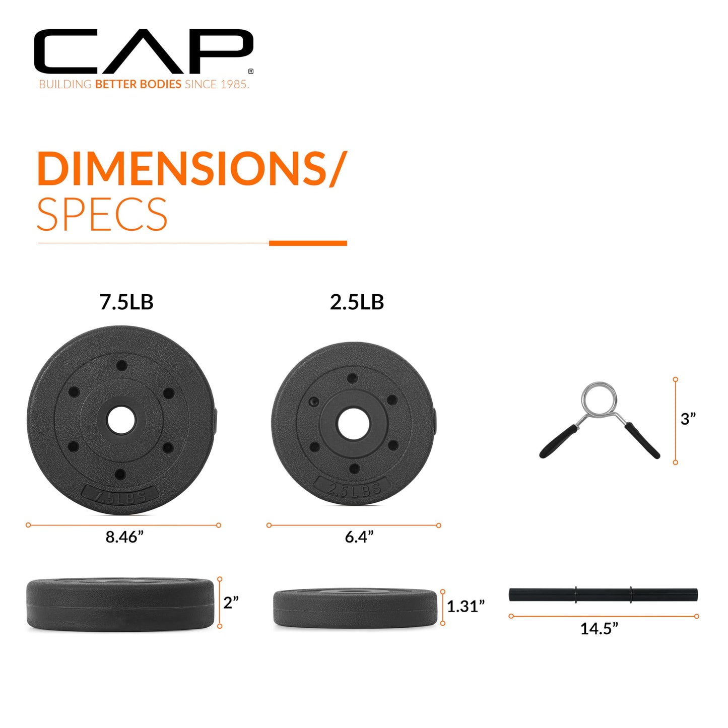 CAP Barbell 40-Pound Adjustable Cement Dumbbell Set – Versatile Vinyl Coated Weights for Home Gym Excellence