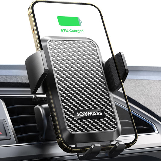 JOYMASS Wireless Car Charger, 15W Fast Charging Auto Clamping Car Charger Cell Phone Holder Mount Vent for iPhone 15 14 13 12 Mini Pro Max 11 XR XS X, Samsung Galaxy S23 Ultra S22 S21+ Note 20, etc