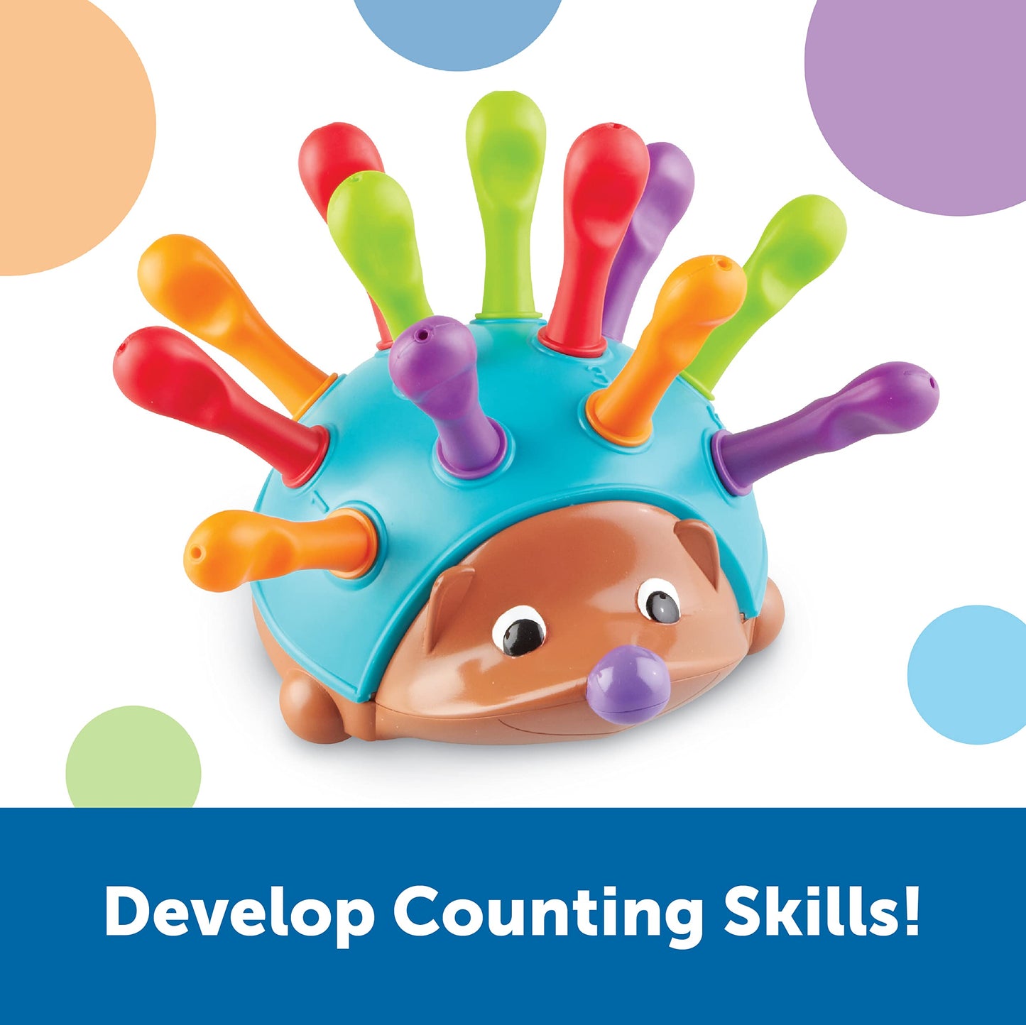 Learning Resources Spike The Fine Motor Hedgehog, Toddler Learning Toys, Fine Motor and Sensory Toys, Kids Easter Basket Stuffers, Ages 18+ Months,14 Pieces