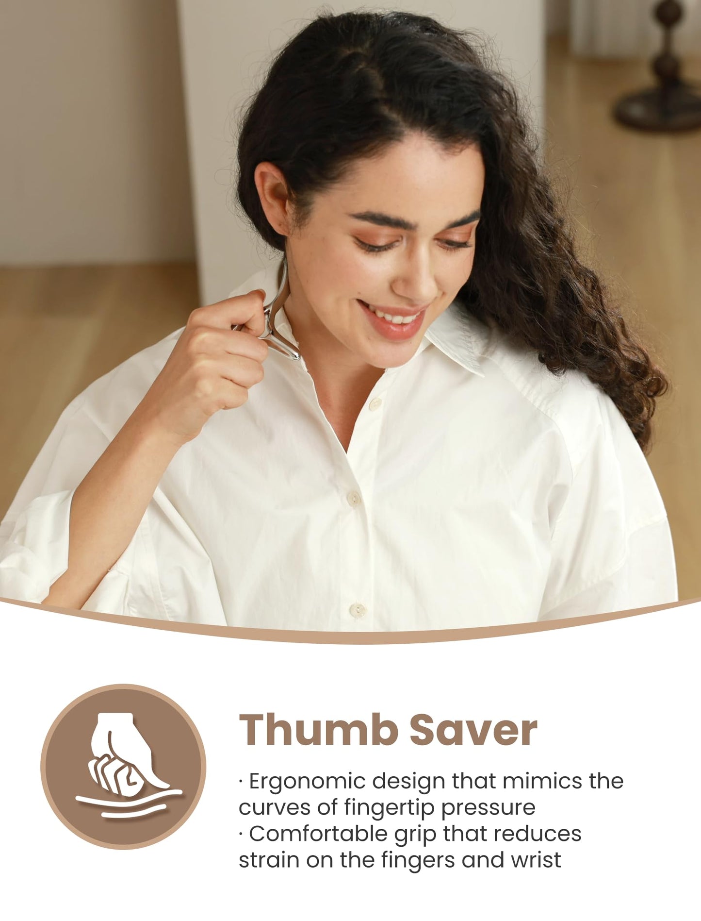 lifechill Trigger Point Massage Tool for Deep Tissue Massage & Gua Sha, Muscle Scraper Tool for Full Body Pain Relief, Thumb Saver Acupressure Tool, FSA HSA Eligible
