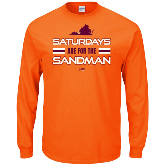 Saturdays Long Sleeve T-Shirt for Va Tech College Fans (SM-5XL) (Orange Long Sleeve, 4X-Large)