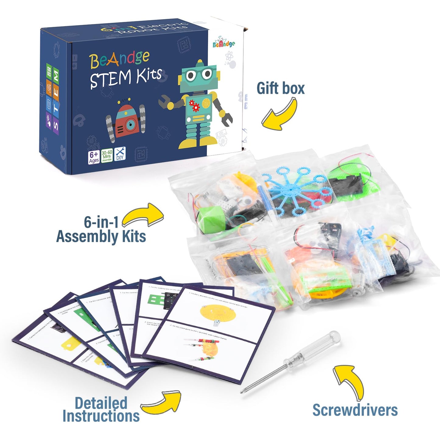 STEM Robotics Science Kits for Kids Age 8-12 8-10, STEM Toys for Boys Girls 6-8, Build Robot Building Kit Science Experiments Engineering Projects STEAM Activities Gifts 6 7 8 Year Old Boy Toys Crafts