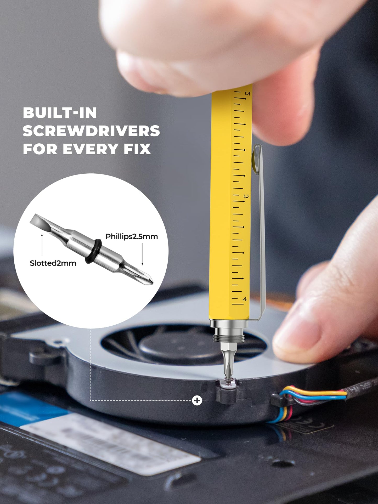 Gifts for Men Unique Multitool Pen - Stocking Stuffers for Men Dad Cool Gadgets for Husband Him Birthday Gifts for Men Who Have Everything, Office Engineer Woodworkers Carpenter Construction Tool Gift