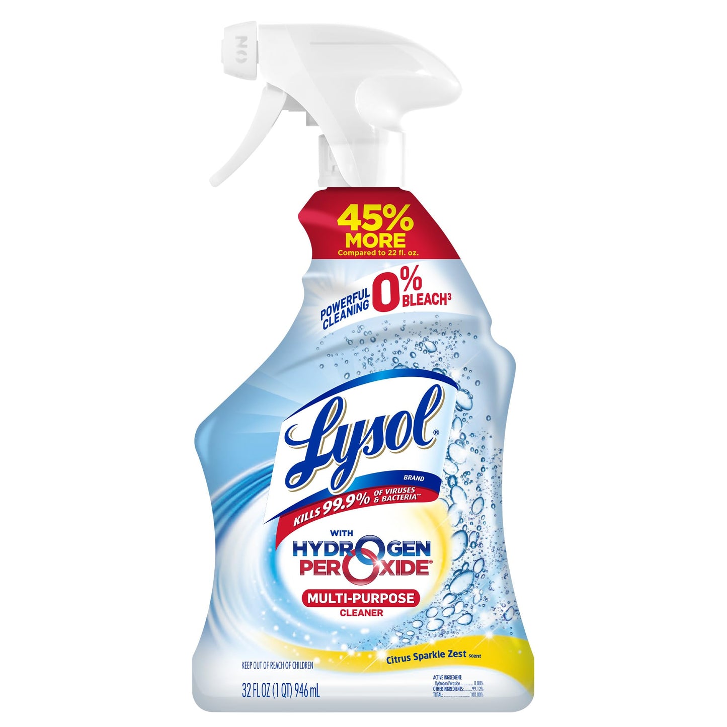 Lysol Cleaner Hydrogen Peroxide Multi-Purpose Cleaner Spray, Citrus, 32 Fluid Ounce